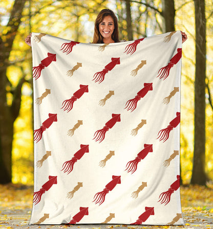 Giant Squid Pattern Print Design 01 Premium Blanket