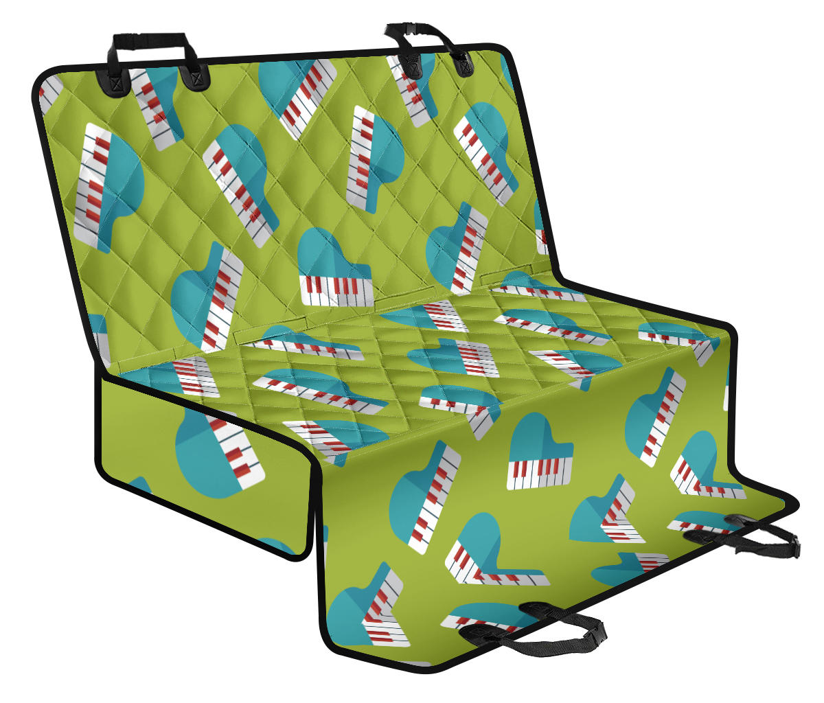 Piano Pattern Print Design 03 Rear Dog Car Seat Cover Hammock