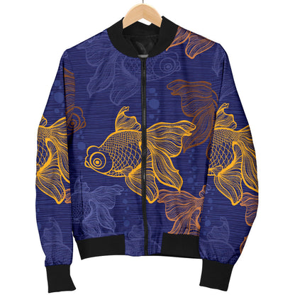 Goldfish Pattern Print Design 01 Men Bomber Jacket
