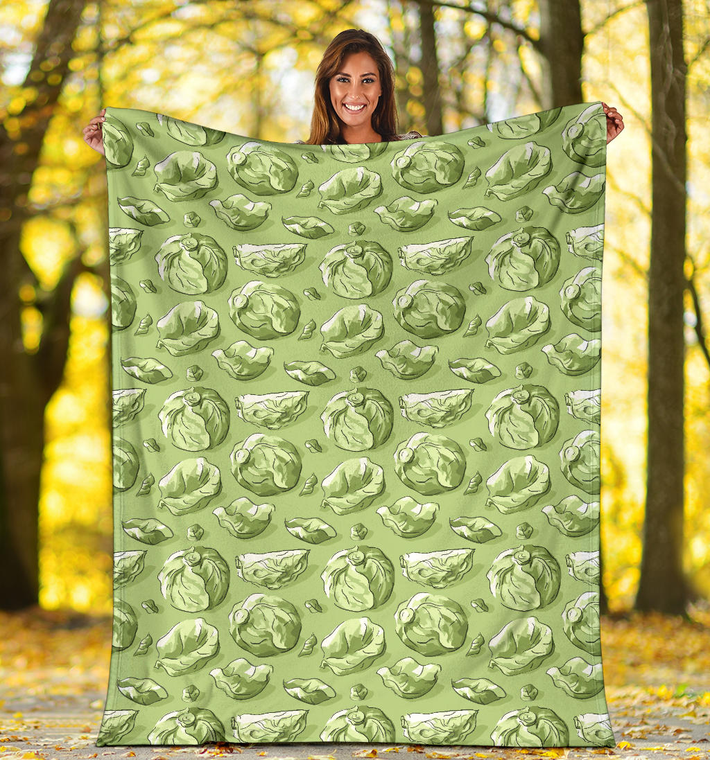 Brussels Sprouts Pattern Print Design 01 Premium Blanket