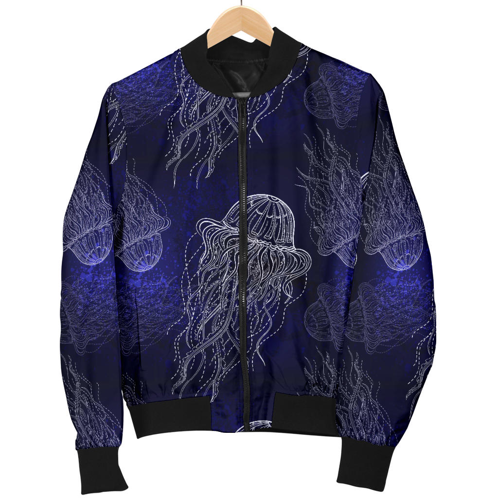 Jellyfish Pattern Print Design 02 Men Bomber Jacket