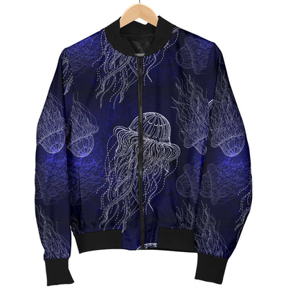 Jellyfish Pattern Print Design 02 Men Bomber Jacket