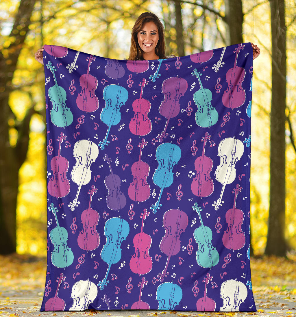 Cello Pattern Print Design 01 Premium Blanket