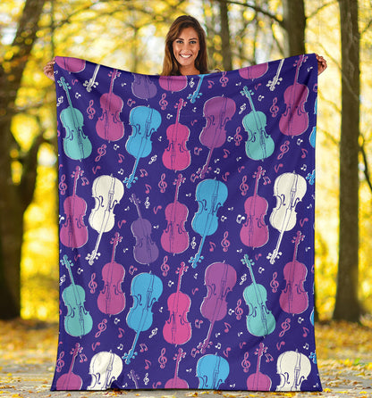 Cello Pattern Print Design 01 Premium Blanket
