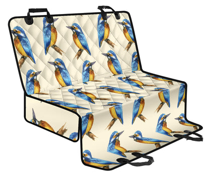 Kingfisher Pattern Print Design 01 Rear Dog Car Seat Cover Hammock