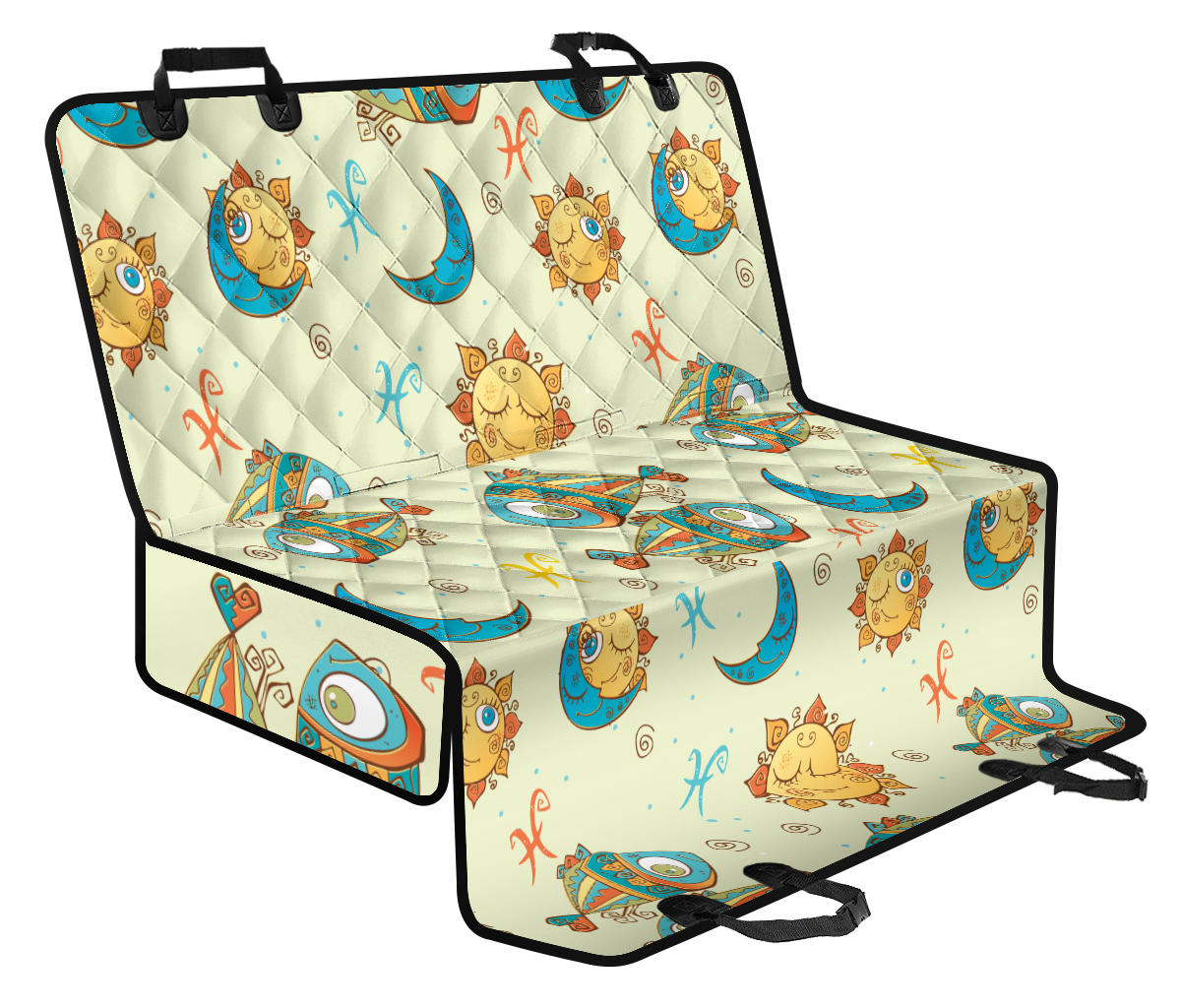 Pisces Pattern Print Design A03 Rear Dog Car Seat Cover Hammock