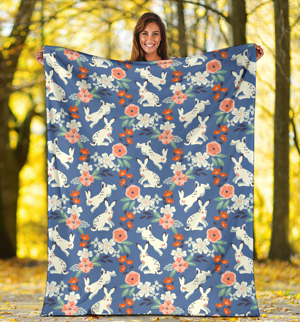 Bunny Pattern Print Design 07 Premium Blanket