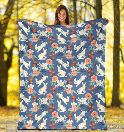 Bunny Pattern Print Design 07 Premium Blanket
