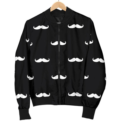 Mustache Pattern Print Design A04 Men Bomber Jacket