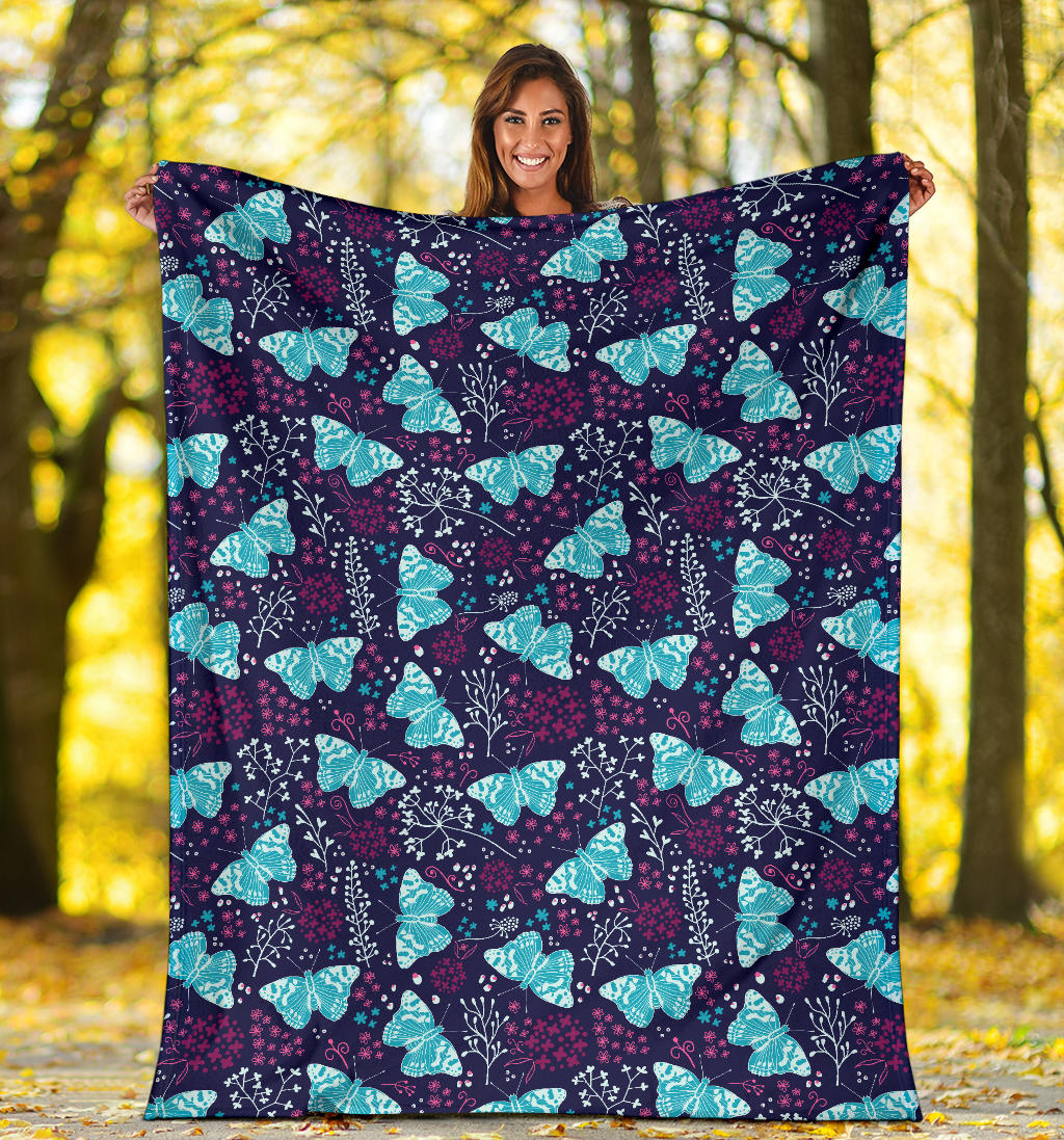 Butterfly Pattern Print Design 011 Premium Blanket