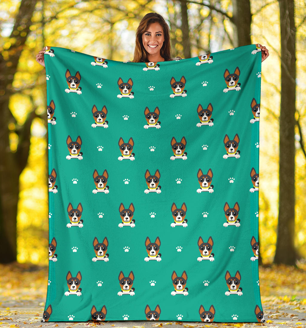 Basenji Pattern Print Design 03 Premium Blanket
