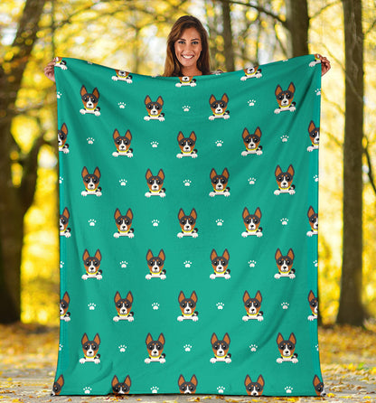 Basenji Pattern Print Design 03 Premium Blanket