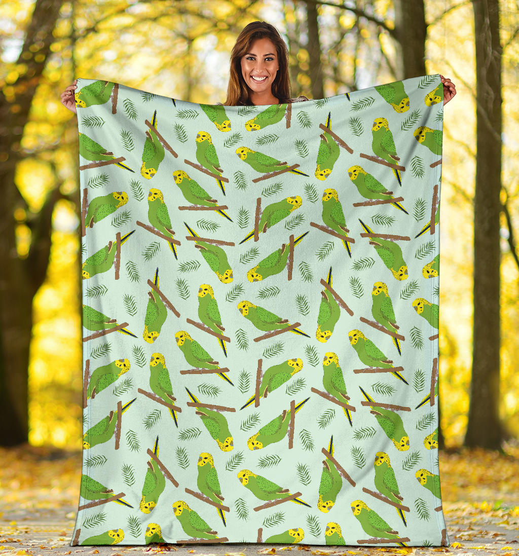 Budgerigar Pattern Print Design 04 Premium Blanket