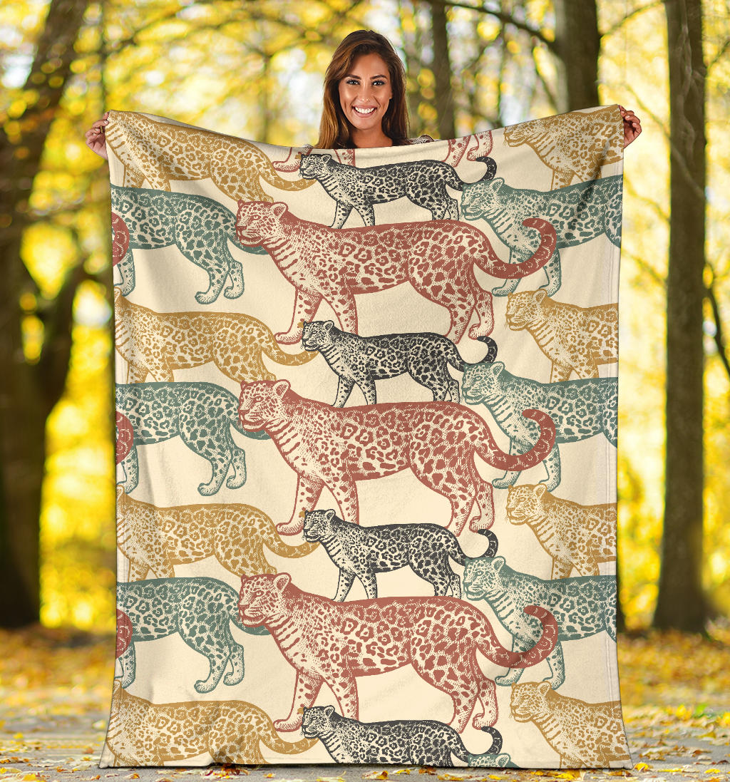Jaguar Pattern Print Design 01 Premium Blanket