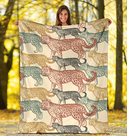 Jaguar Pattern Print Design 01 Premium Blanket