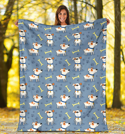 Bull Terriers Pattern Print Design 04 Premium Blanket