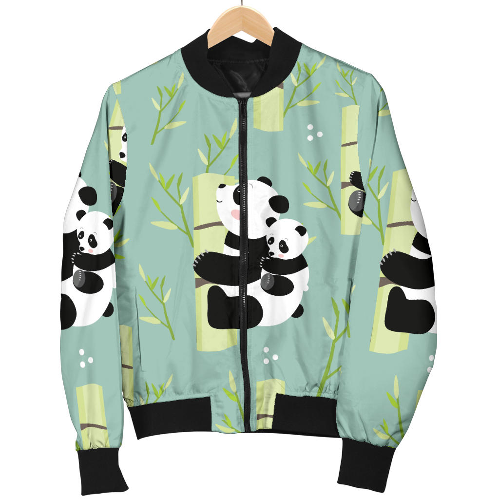 Panda Pattern Print Design A03 Men Bomber Jacket
