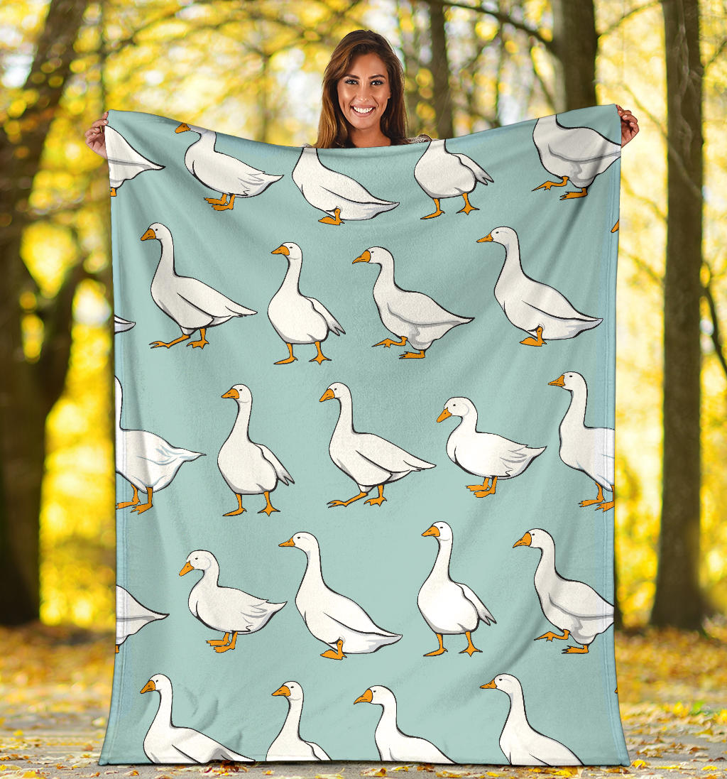 Goose Pattern Print Design 02 Premium Blanket