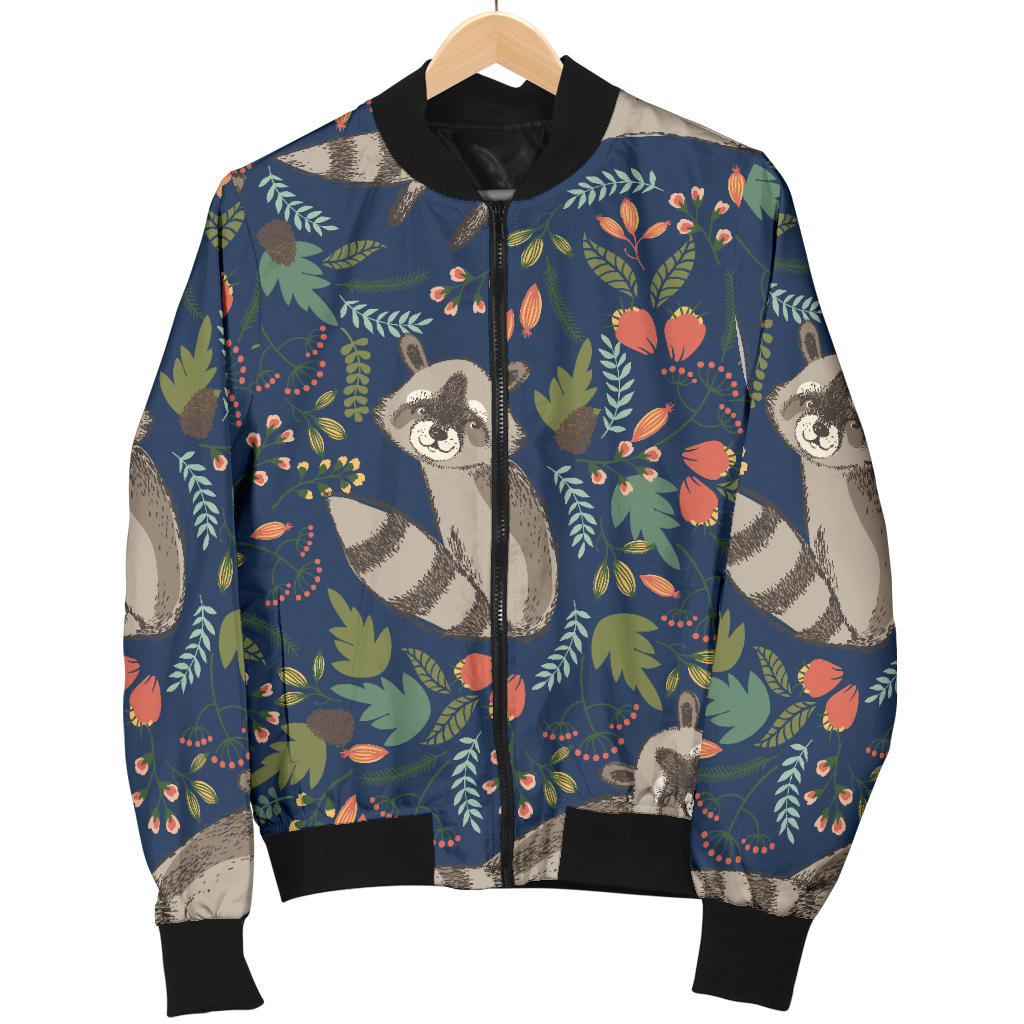 Raccoon Pattern Print Design A02 Men Bomber Jacket