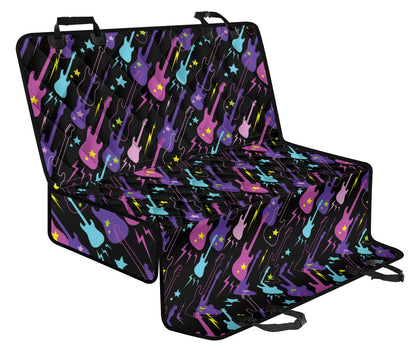 Electric Guitar Pattern Print Design 02 Rear Dog Car Seat Cover Hammock