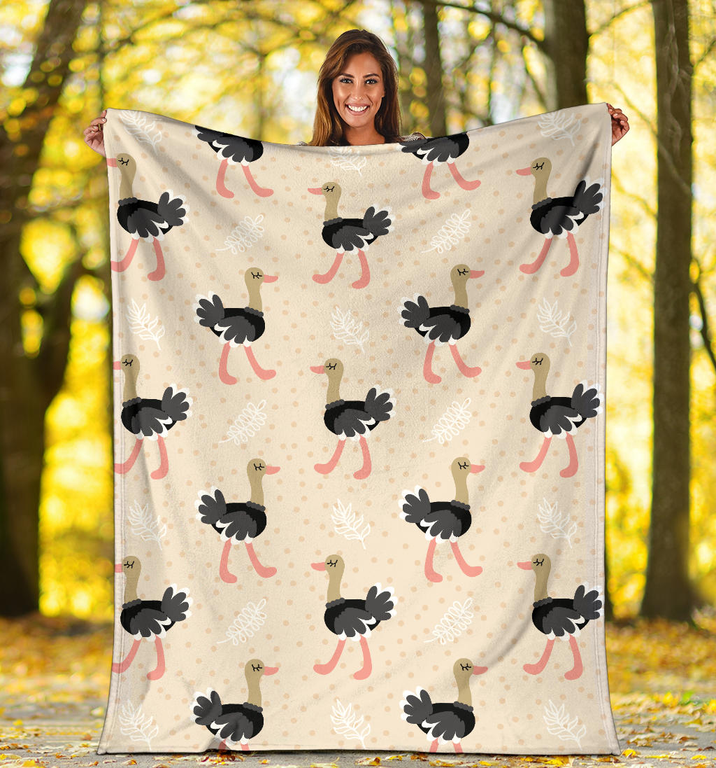 Ostrich Pattern Print Design 02 Premium Blanket