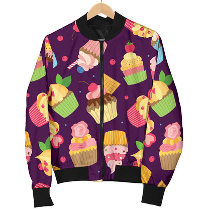 Cupcake Pattern Print Design 05 Men Bomber Jacket