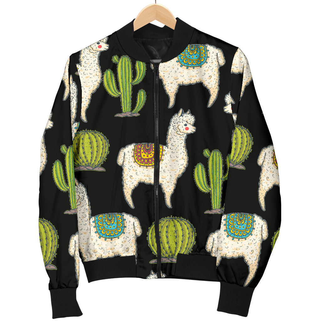 Alpaca Cactus Pattern Print Design 07 Men Bomber Jacket