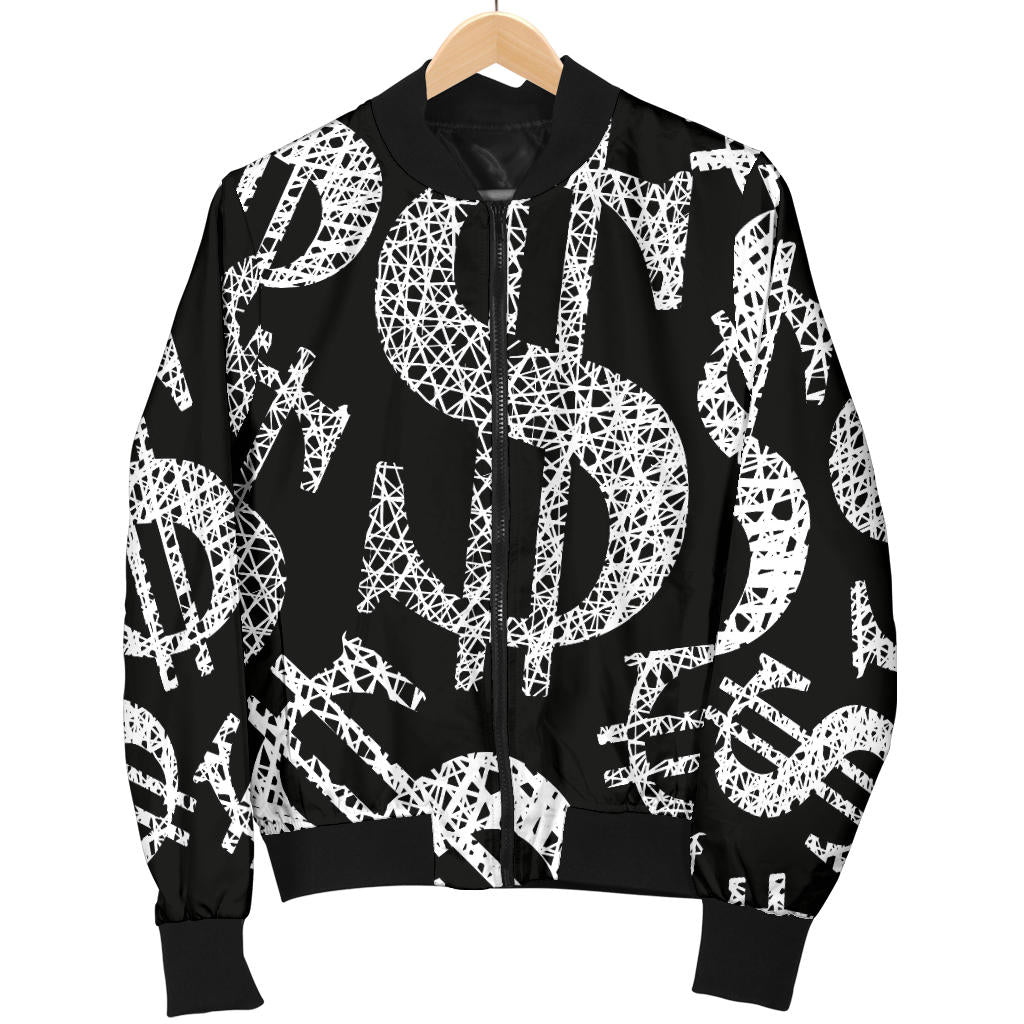 Money Pattern Print Design 02 Men Bomber Jacket