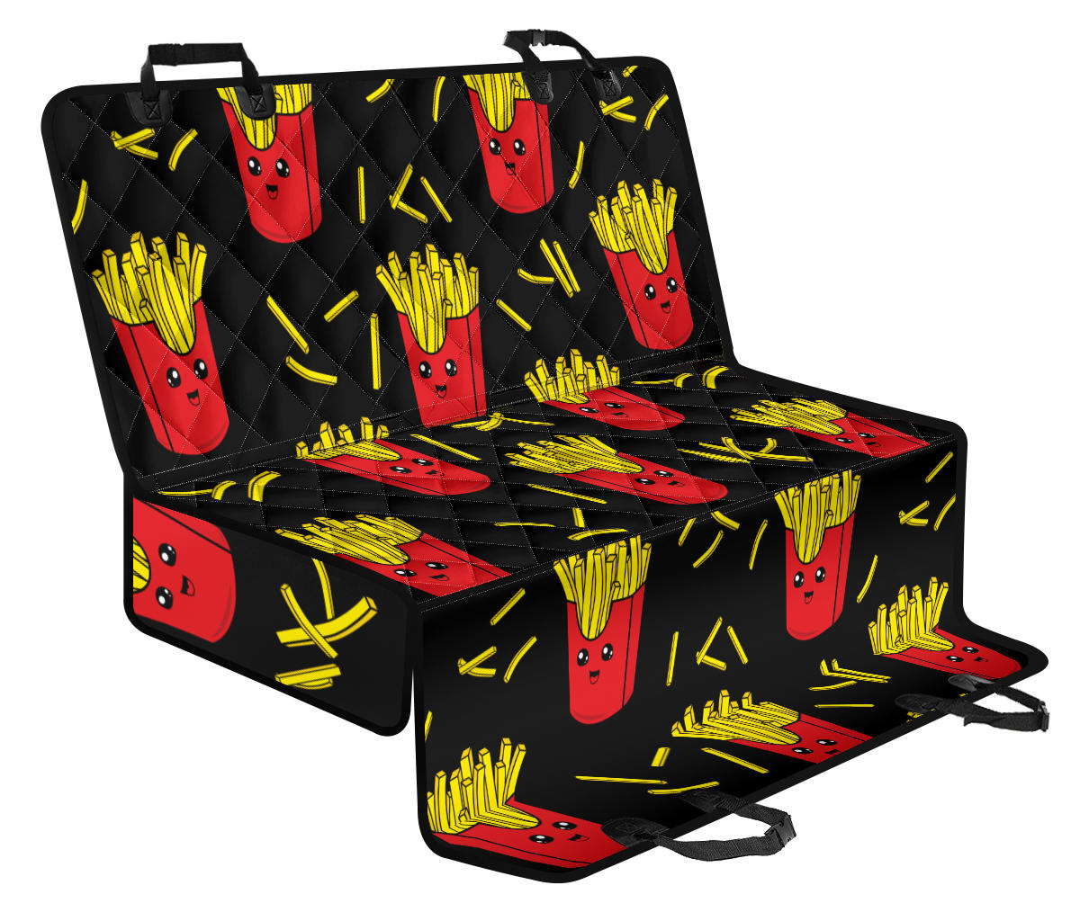 French Fried Pattern Print Design 03 Rear Dog Car Seat Cover Hammock