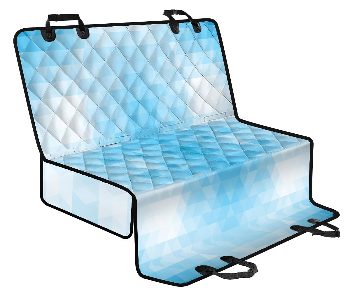 Geometric Blue Pattern Print Design 01 Rear Dog Car Seat Cover Hammock