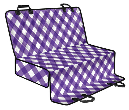 Gingham Purple Pattern Print Design 03 Rear Dog Car Seat Cover Hammock