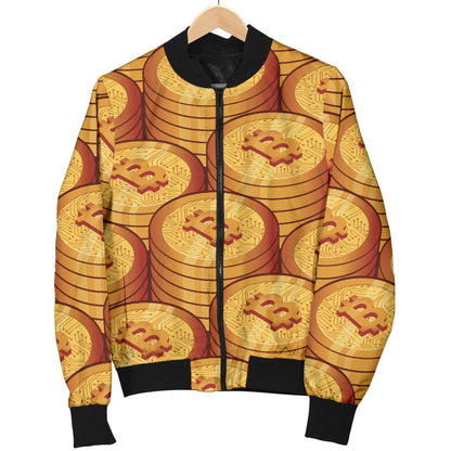 Bitcoin Pattern Print Design 02 Men Bomber Jacket