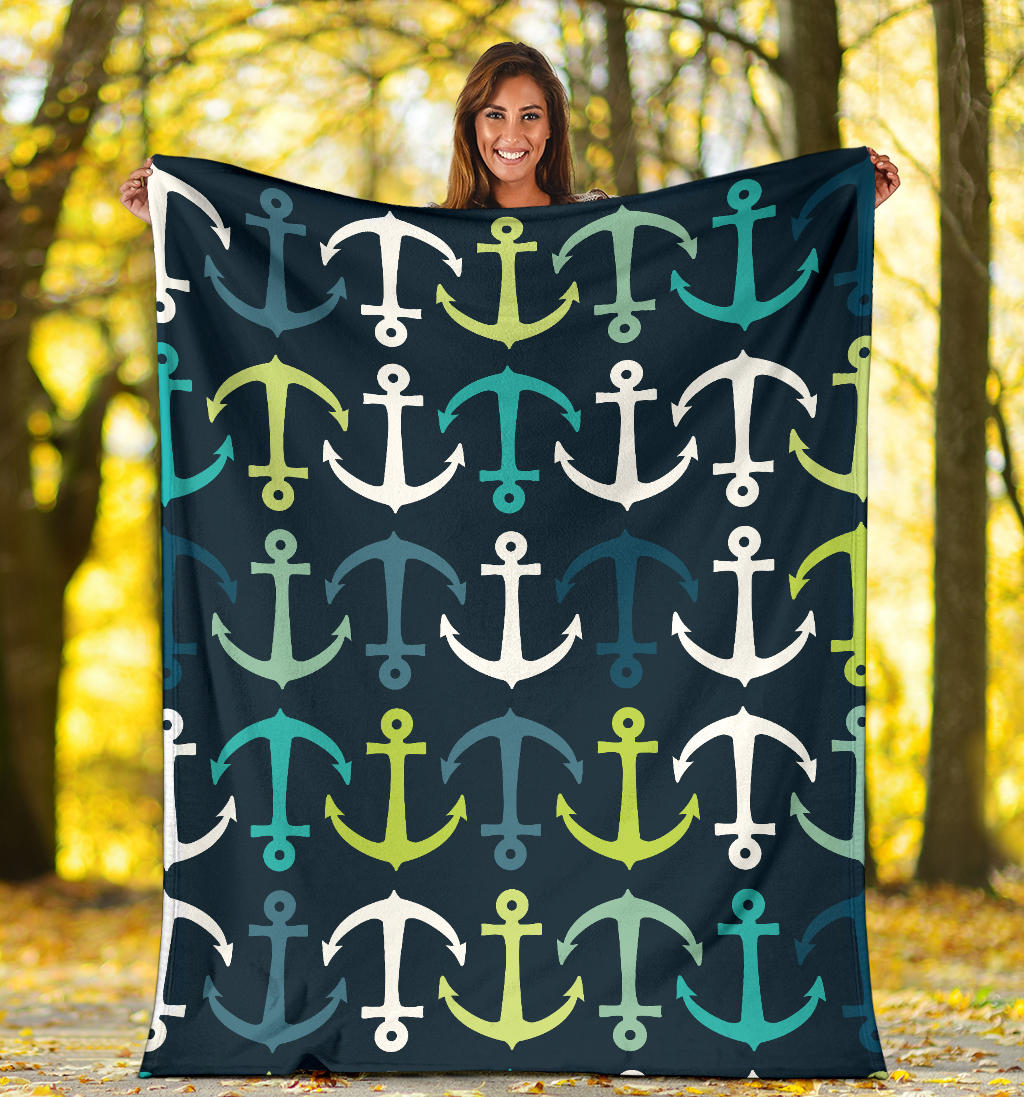 Anchor Pattern Print Design 03 Premium Blanket