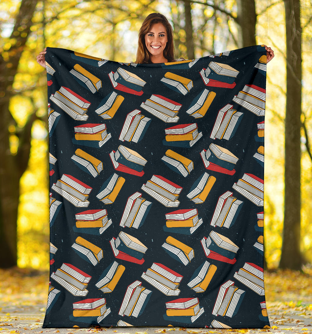 Book Pattern Print Design 07 Premium Blanket