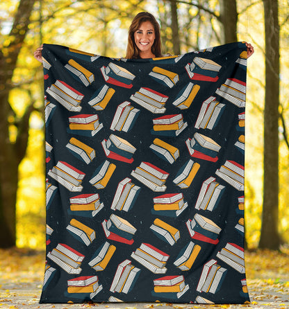 Book Pattern Print Design 07 Premium Blanket