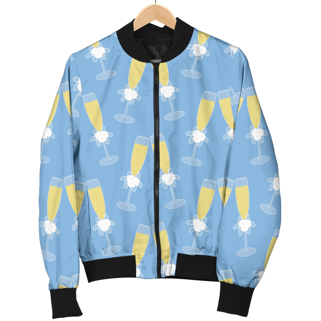 Champagne Pattern Print Design 06 Men Bomber Jacket
