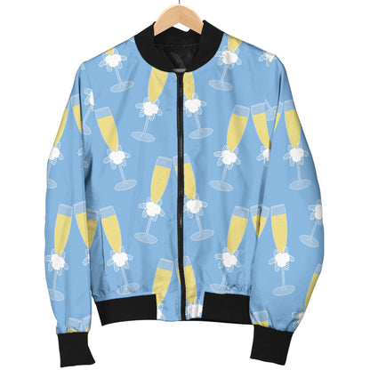 Champagne Pattern Print Design 06 Men Bomber Jacket