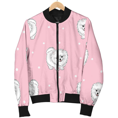 Pomeranians Pattern Print Design A02 Men Bomber Jacket