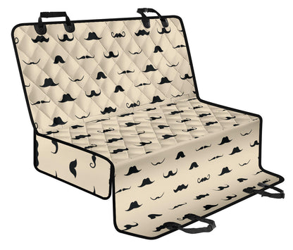 Mustache Pattern Print Design A03 Rear Dog Car Seat Cover Hammock