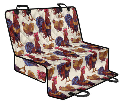 Rooster Pattern Print Design A03 Rear Dog Car Seat Cover Hammock