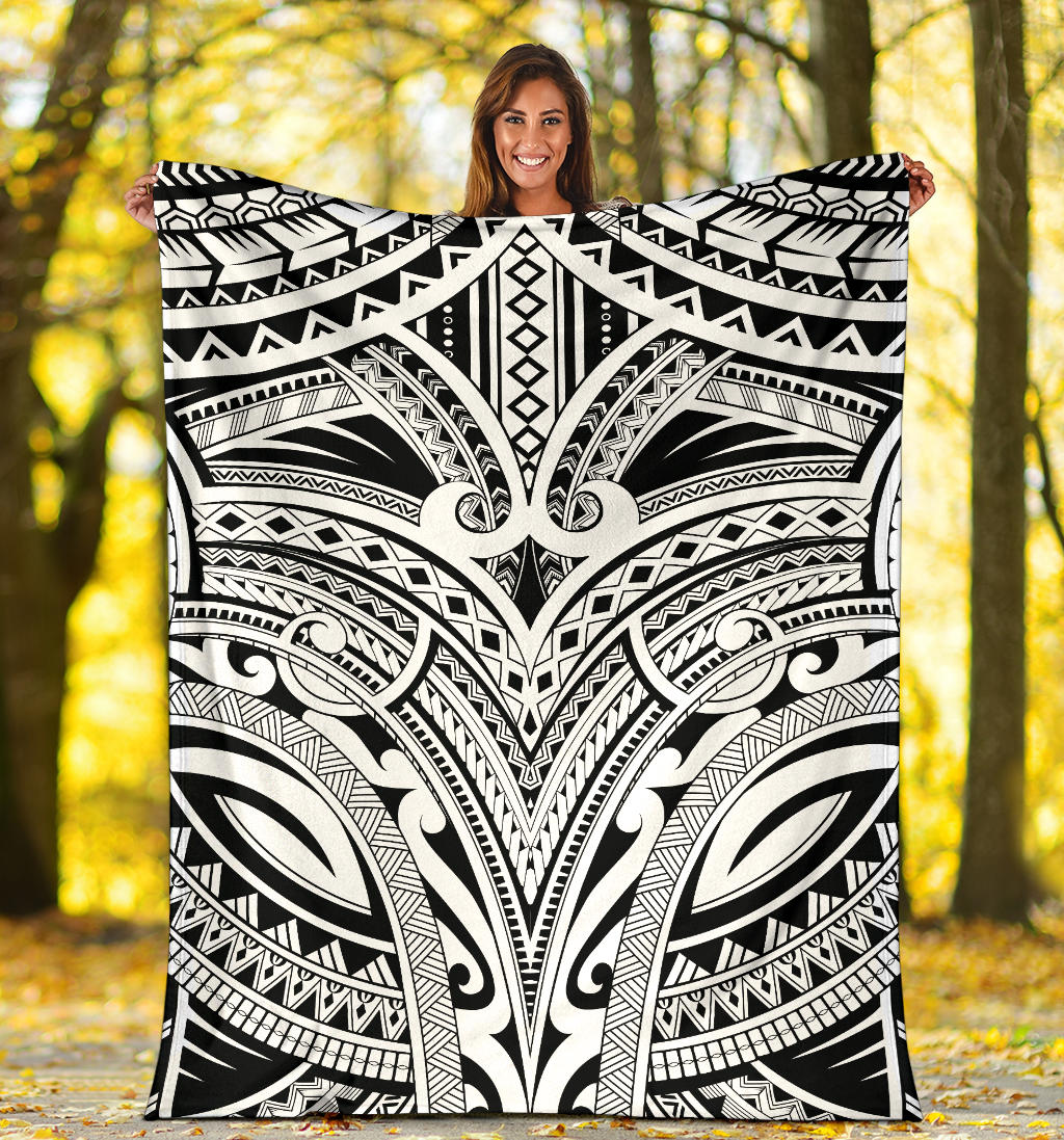 Maori Pattern Print Design 06 Premium Blanket