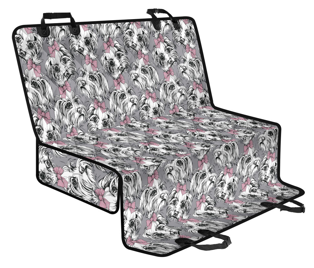 Maltese Pattern Print Design 01 Rear Dog Car Seat Cover Hammock