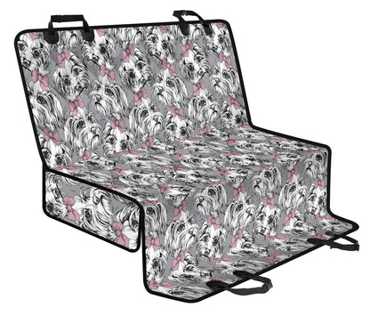 Maltese Pattern Print Design 01 Rear Dog Car Seat Cover Hammock