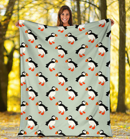 Puffin Pattern Print Design A03 Premium Blanket