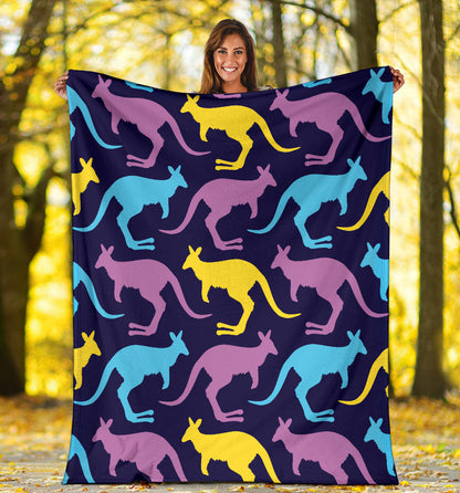 Kangaroos Pattern Print Design 02 Premium Blanket