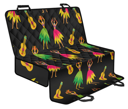 Hula Dancers Hawaiian Girl Pattern Print Design 03 Rear Dog Car Seat Cover Hammock