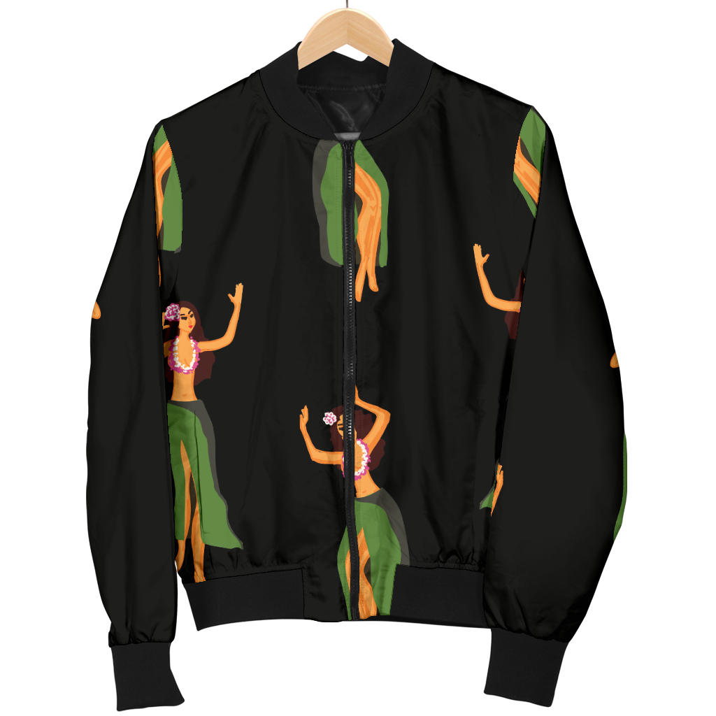 Hula Dancers Girl Pattern Print Design 01 Men Bomber Jacket