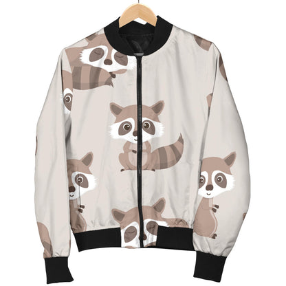 Raccoon Pattern Print Design A05 Men Bomber Jacket