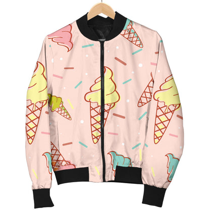 Ice Cream Pattern Print Design 02 Men Bomber Jacket
