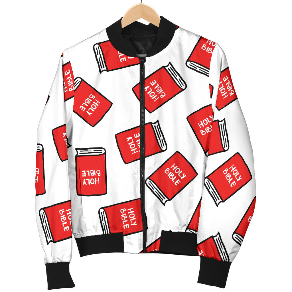 Bible Pattern Print Design 03 Men Bomber Jacket